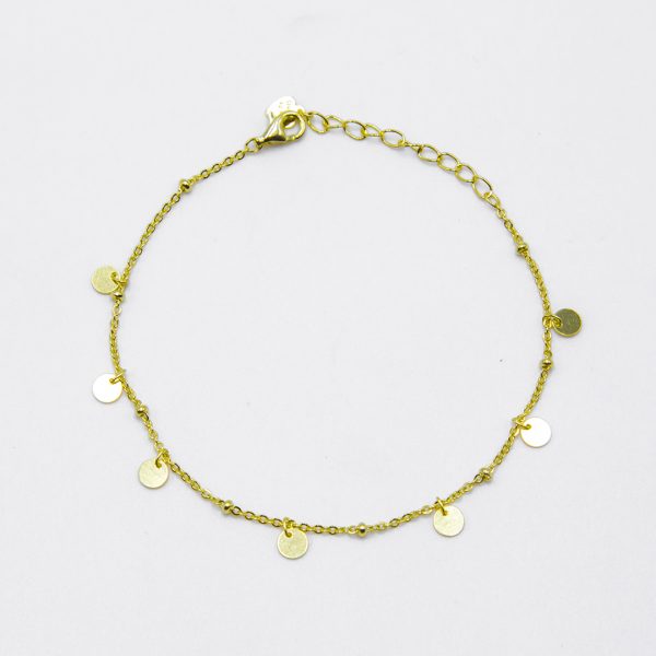 PULSERA CHAPITAS DORADAS