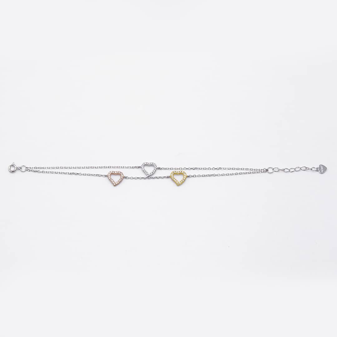 PULSERA TRES CORAZONES