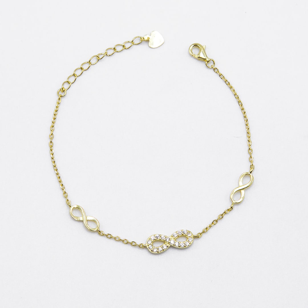 PULSERA TRES INFINITOS DORADOS