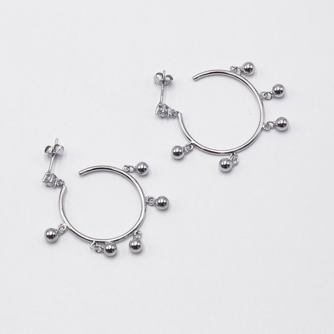 PENDIENTES CRIOLLA COLGANTES BOLITAS